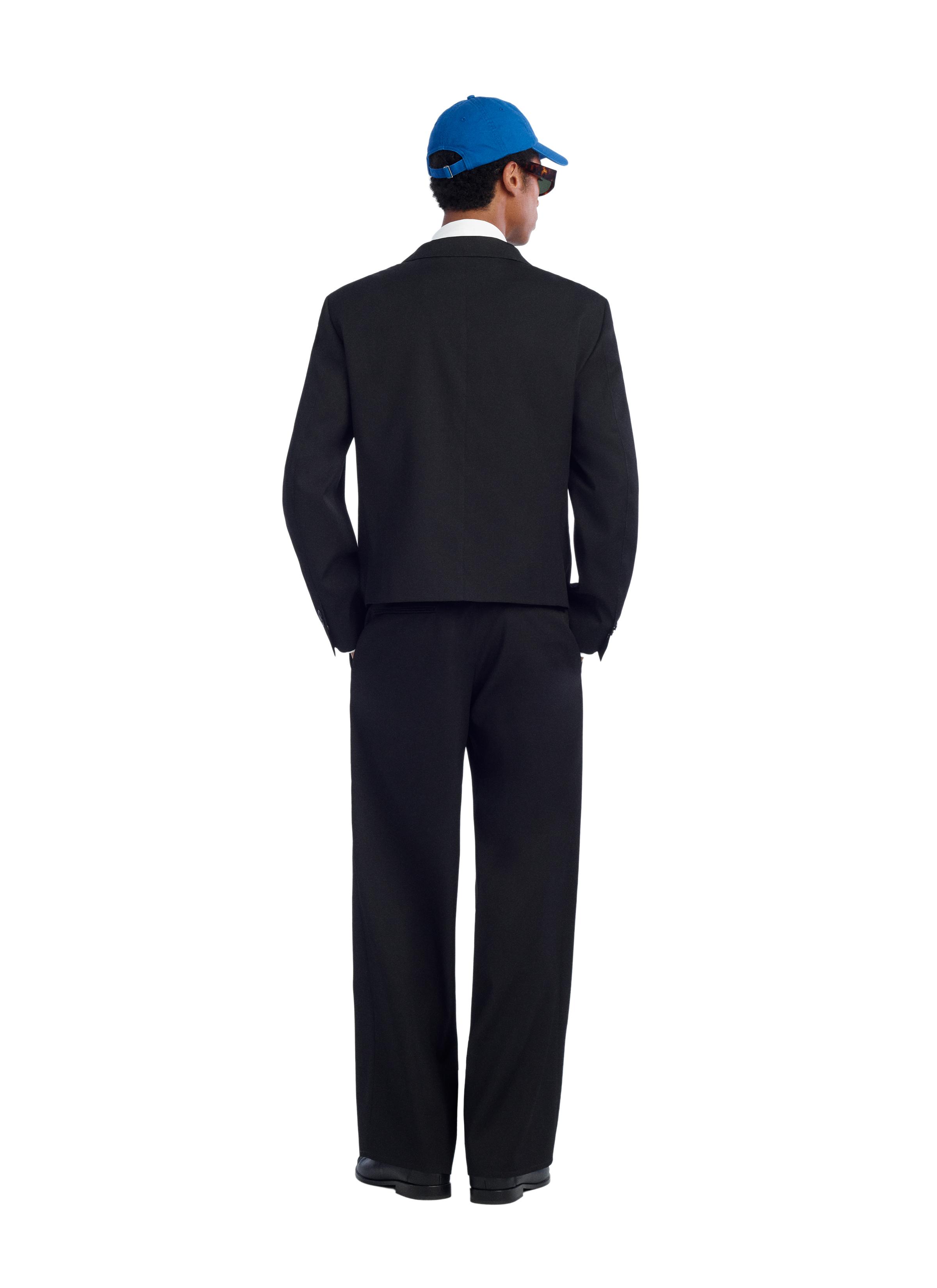 100% WOOL SUIT STRAIGHT FIT PANTS